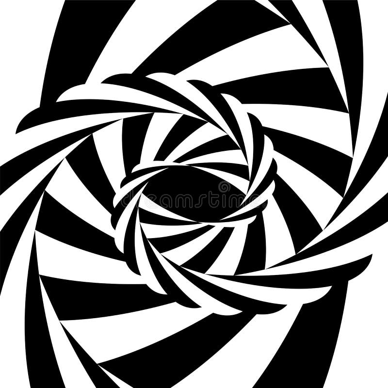 Vortex rayé noir et blanc convergeant au centre Illusion optique de profondeur et de volume illustration libre de droits Vortex rayé noir et blanc convergeant au centre Illusion optique de profondeur et de volume illustration libre de droits