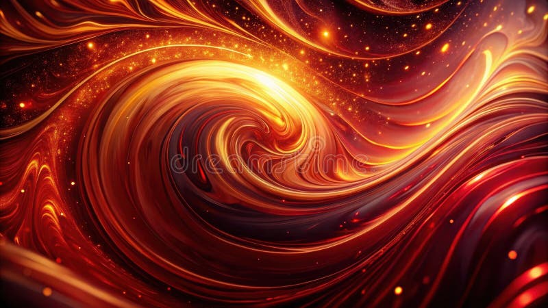 Vortice di sterzata astratta con scintille d'oro e polveri cosmiche. Generative AI illustrazione di stock