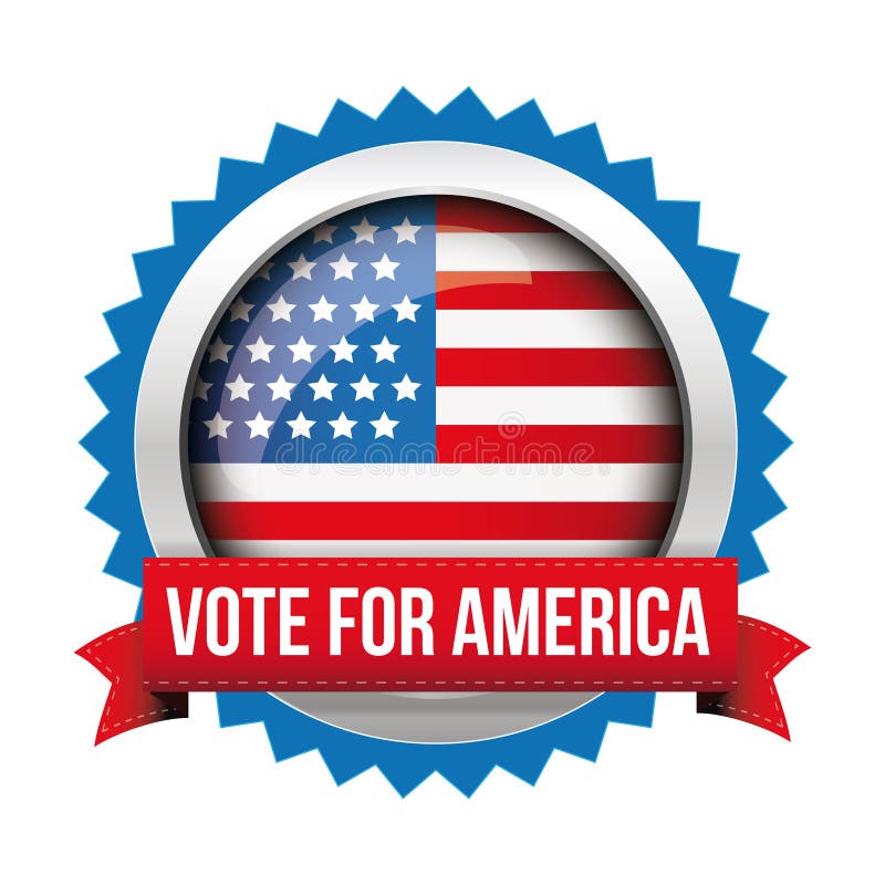 Vote for America - election badge royalty free illustration