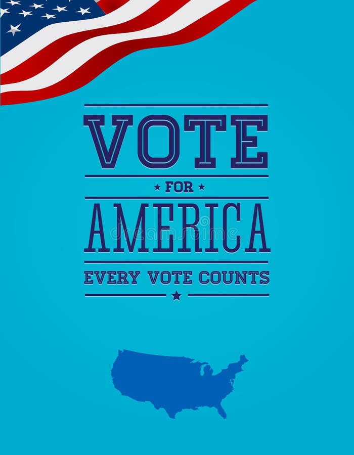Vote for America vintage poster stock illustration