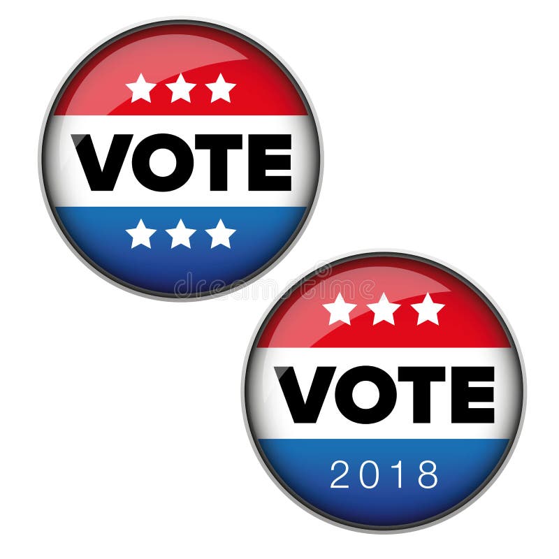 Vote badge button usa stock illustration