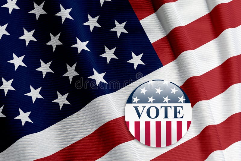 'Vote' Button on American Flag royalty free illustration