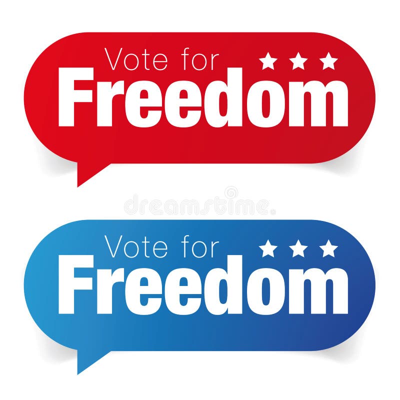 Vote for Freedom label vector illustration