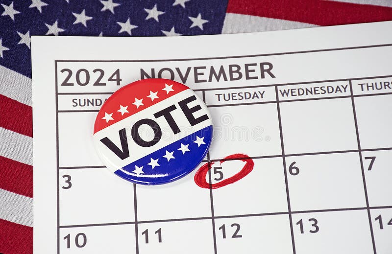 Vote Pin on November 2024 Calendar Stock Image Image of calendar