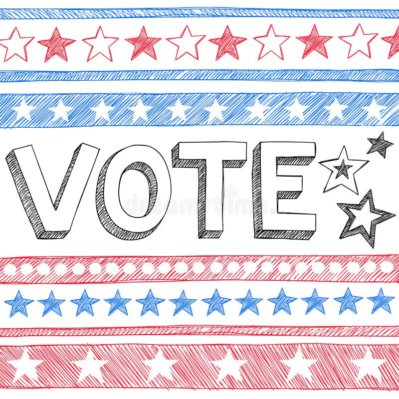 Vote President Election Sketchy Doodles Vector stock illustration