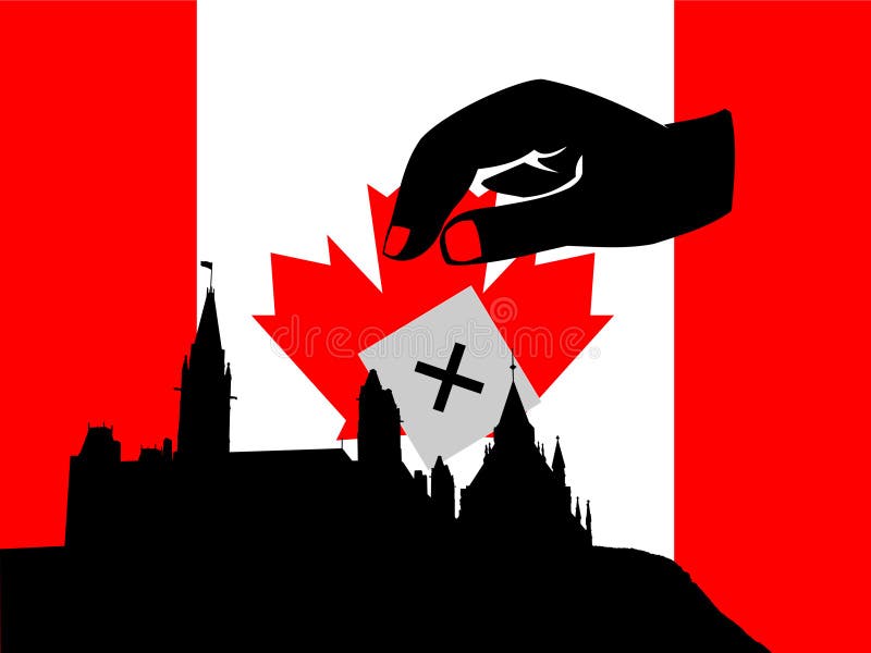 Voting canadian parliament stock vector. Illustration of silhouette