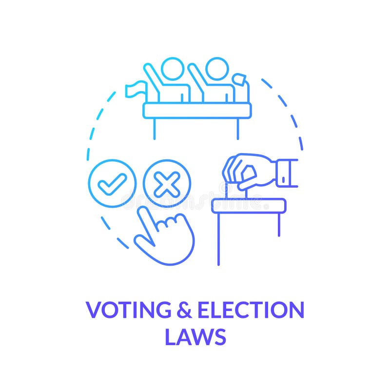 Voting and Election Laws Blue Gradient Concept Icon Stock Vector