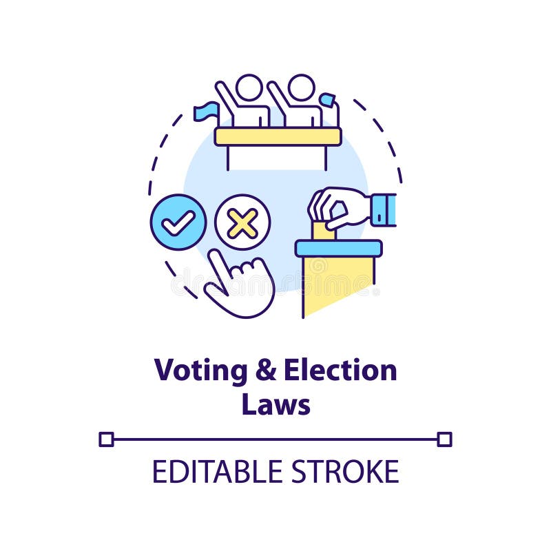 Voting and Election Laws Concept Icon Stock Vector Illustration of