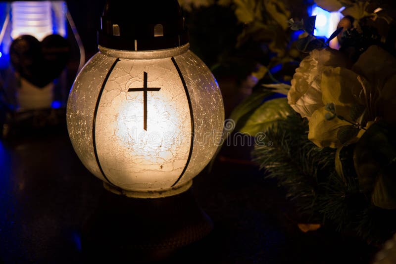 Votive Candles at a Cemetery Stock Photo Image of fire, candle 260346288