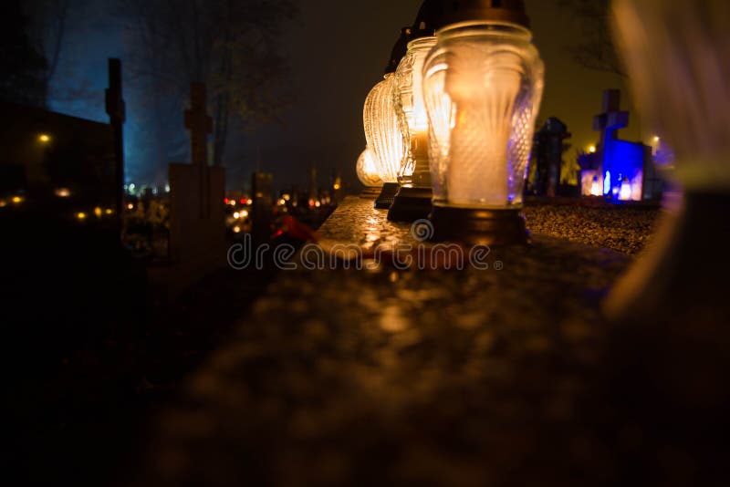 Votive Candles at a Cemetery Stock Image Image of churchyard, europe 260346293