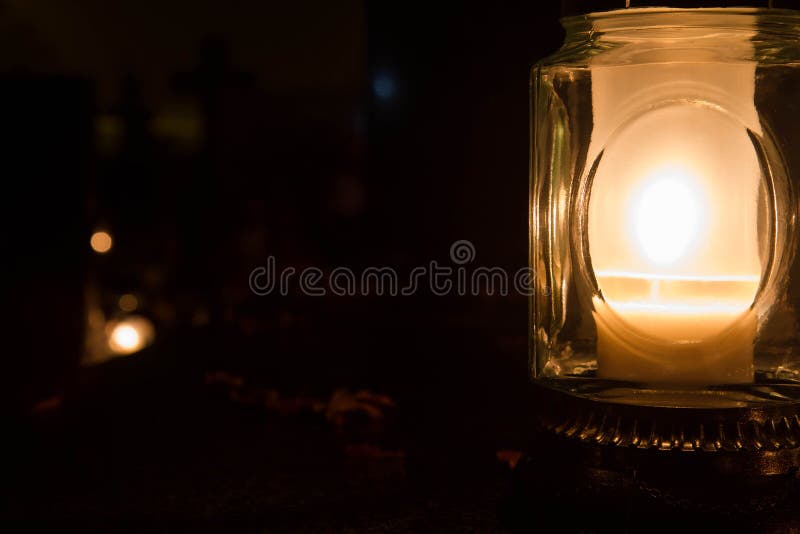 Votive Candles at a Cemetery Stock Image Image of halloween, afterlife 260346299