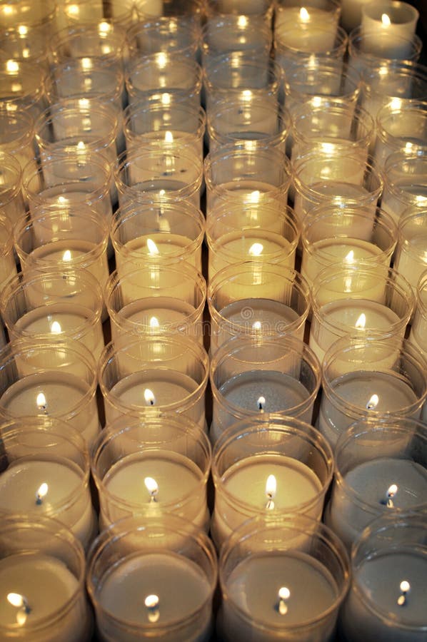 Votive candles stock image. Image of fire, cathedral 34417875