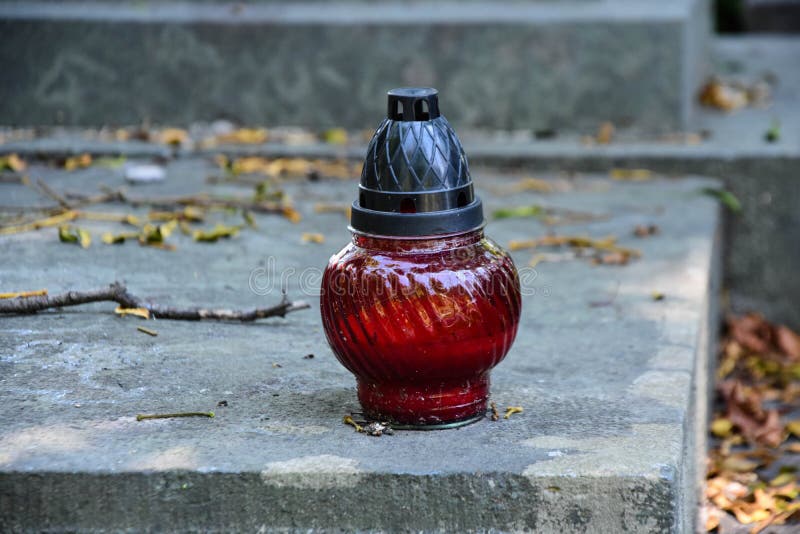 Votive Candles, Memorial Candles Light on Grave Stock Image Image of cemetery, burial 161908847