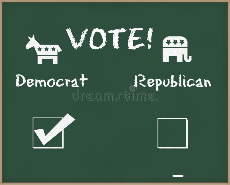 Voto Democrat con símbolos de la elección imágenes de archivo libres de regalías Voto Democrat con símbolos de la elección imágenes de archivo libres de regalías