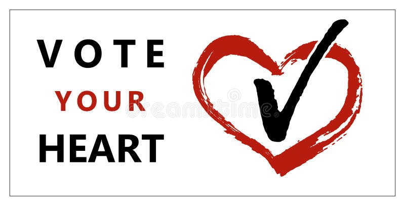 Voto do folheto seu coração ilustração stock Voto do folheto seu coração ilustração stock