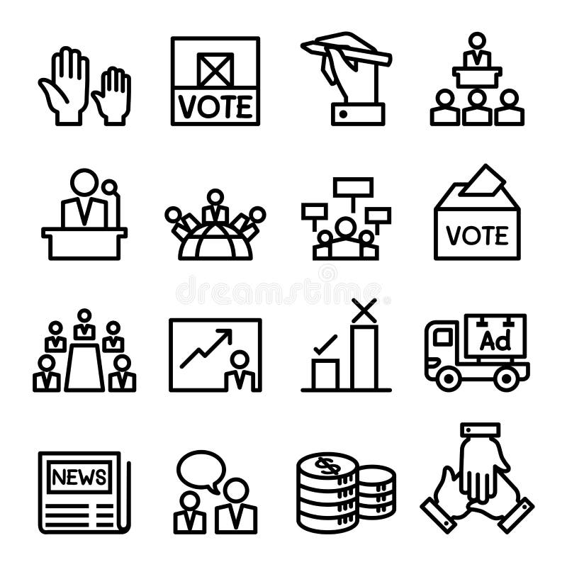 Voto, eleição, grupo do ícone da democracia ilustração royalty free Voto, eleição, grupo do ícone da democracia ilustração royalty free