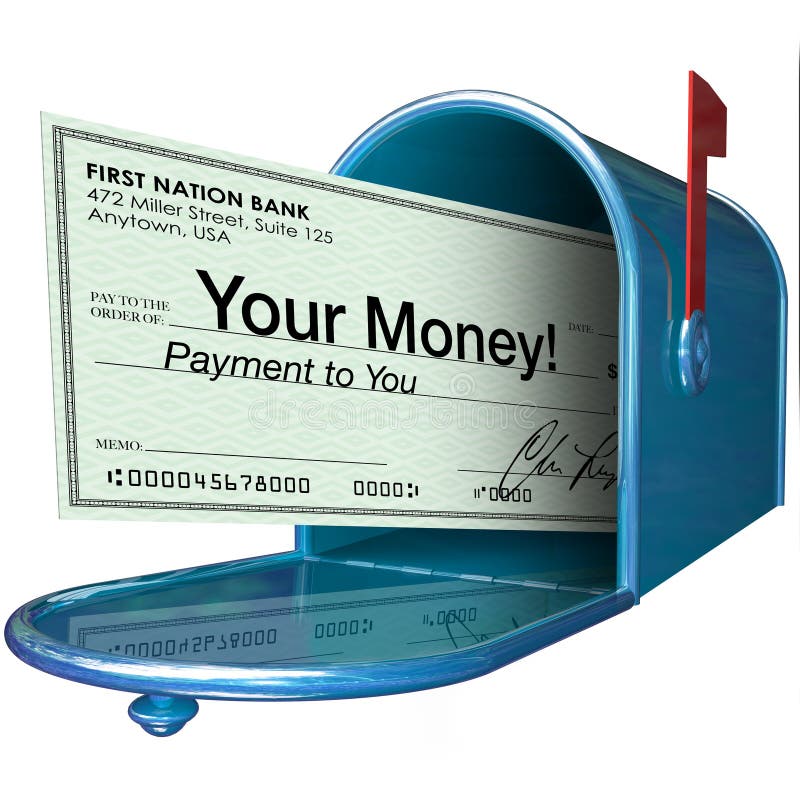 Votre paiement de contrôle d'argent dans la boîte aux lettres illustration libre de droits Votre paiement de contrôle d'argent dans la boîte aux lettres illustration libre de droits