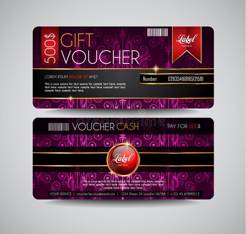 Voucher Gift Card Layout Template for Your Promotional Design, Stock