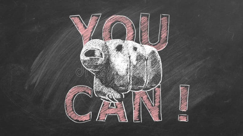 Vous pouvez. Citation de motivation inspirée illustration stock