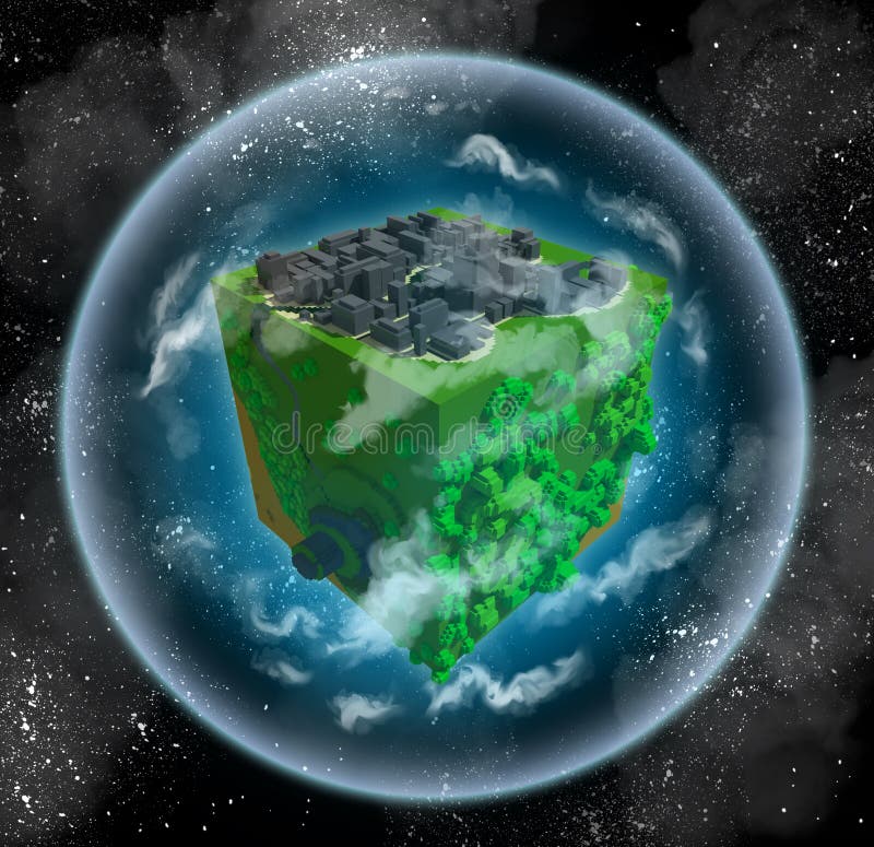 The look of earth in minecraft style