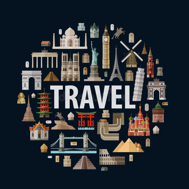 Voyage architecture historique du monde illustration libre de droits Voyage architecture historique du monde illustration libre de droits