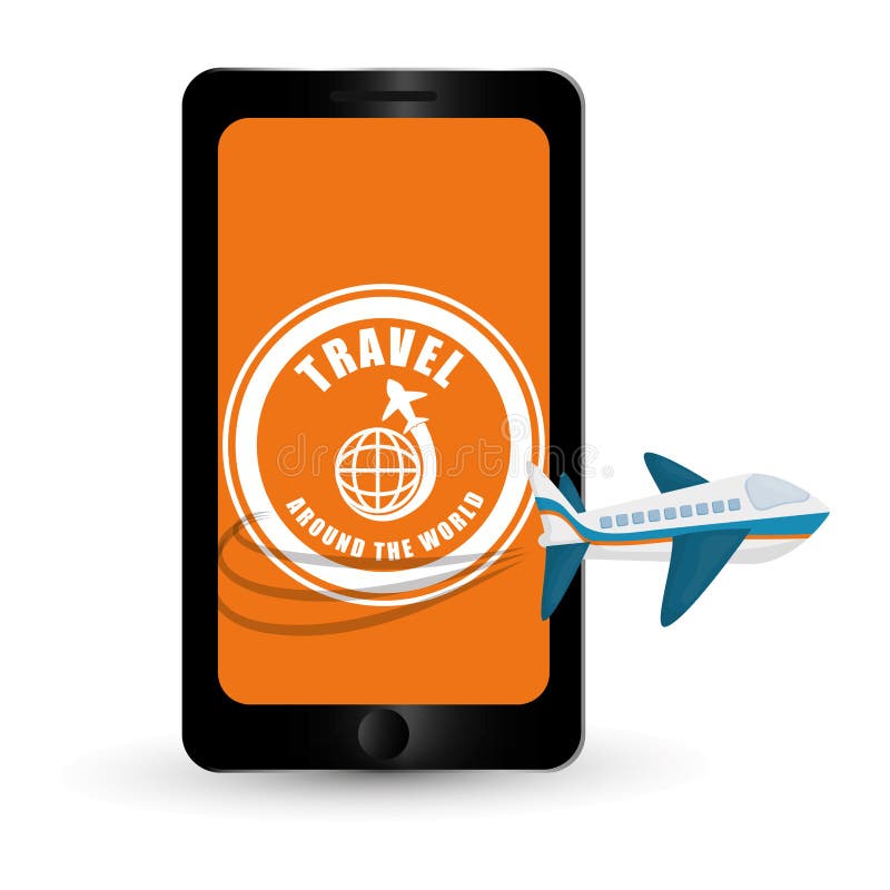 voyage autour de smartphone d'avions du monde illustration de vecteur voyage autour de smartphone d'avions du monde illustration de vecteur