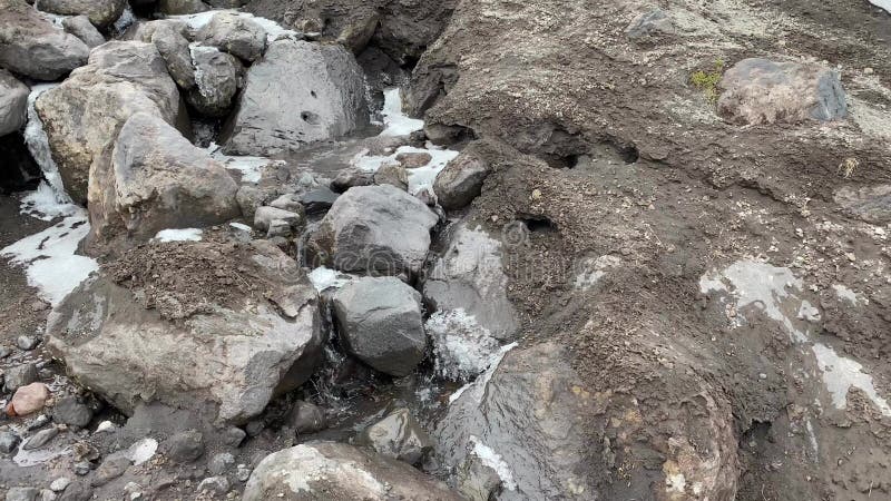 Voyage dans la péninsule de Kamchatka Un beau courant avec de l'eau propre et savoureux montagne clips vidéos
