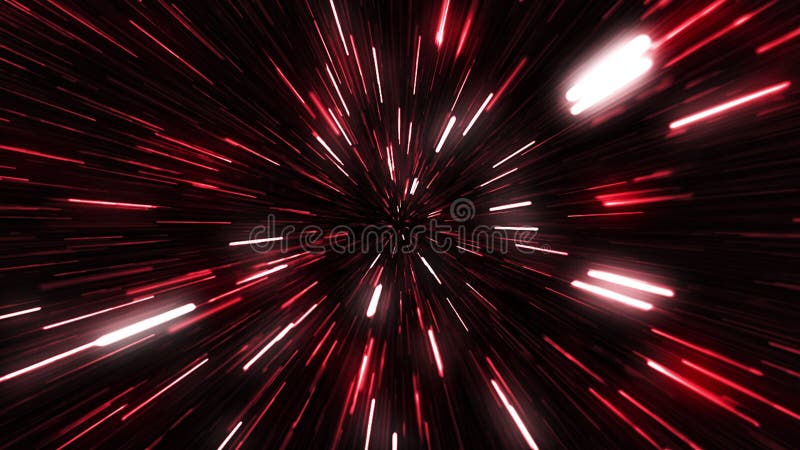 Voyage hyperespace à grande vitesse à travers les étoiles et tunnel cosmique avec des pistes lumineuses futuriste voyage d'animati illustration libre de droits