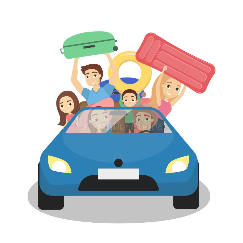 Voyage par la route de famille illustration de vecteur Voyage par la route de famille illustration de vecteur