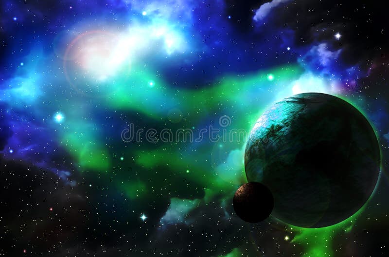 Voyagez par les mondes fantastiques dans l'espace cosmique lointain illustration stock Voyagez par les mondes fantastiques dans l'espace cosmique lointain illustration stock