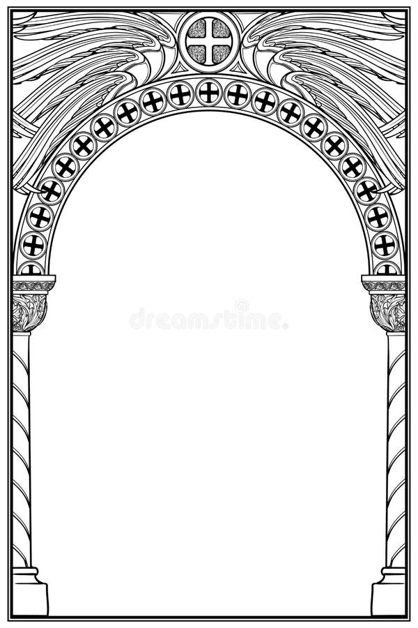 Voûte ronde de style bizantin médiéval tôt illustration libre de droits Voûte ronde de style bizantin médiéval tôt illustration libre de droits