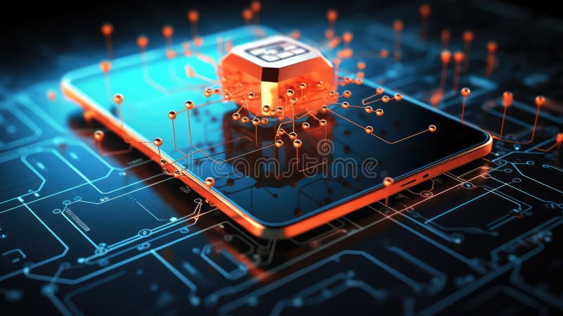 Vpn mobile data security stock illustration