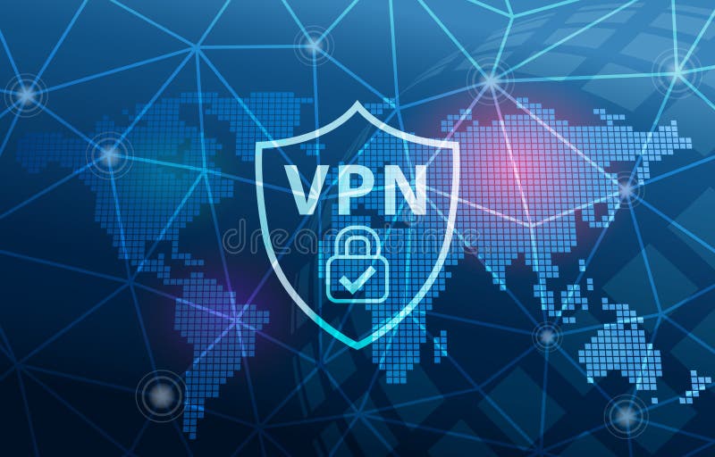 VPN Virtual Private Network Technology Secure Connection Cyber Security Background vector illustration