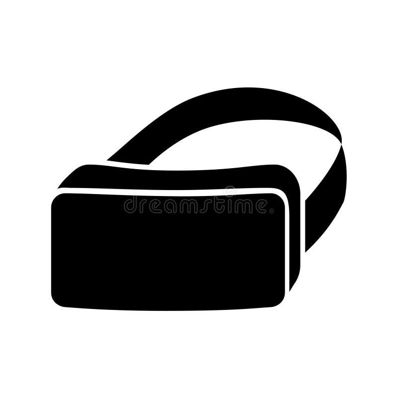 VR Headset Icon. 3D VR Headset Black Vector Illustration Isolated For