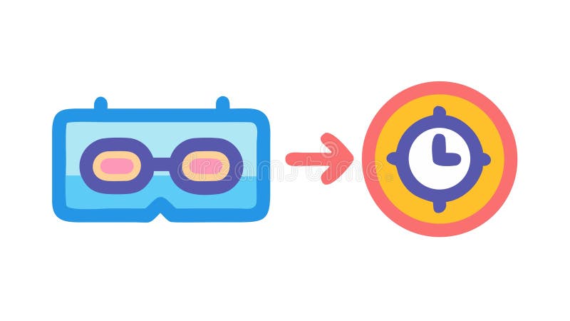 VR Headset Time Warp Vector, Futuristic Experience Design, vector design Generative AI royalty free illustration