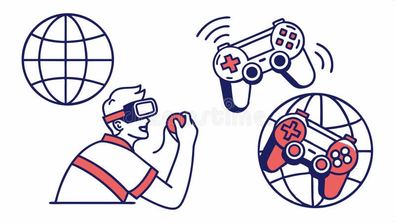 VR icone videogame intrattenimento virtuale Progettazione Vector Generative AI illustrazione vettoriale