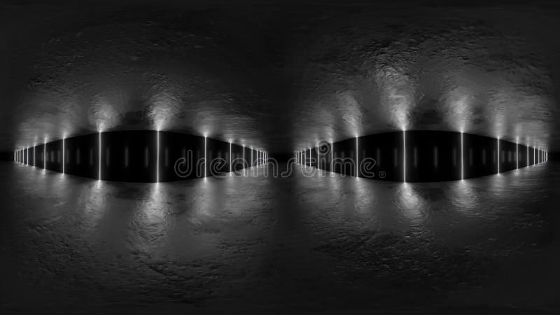 Futuristic Abstract Space with Symmetrical Lights 360 panonrama vr video 4k 60fps stock illustration