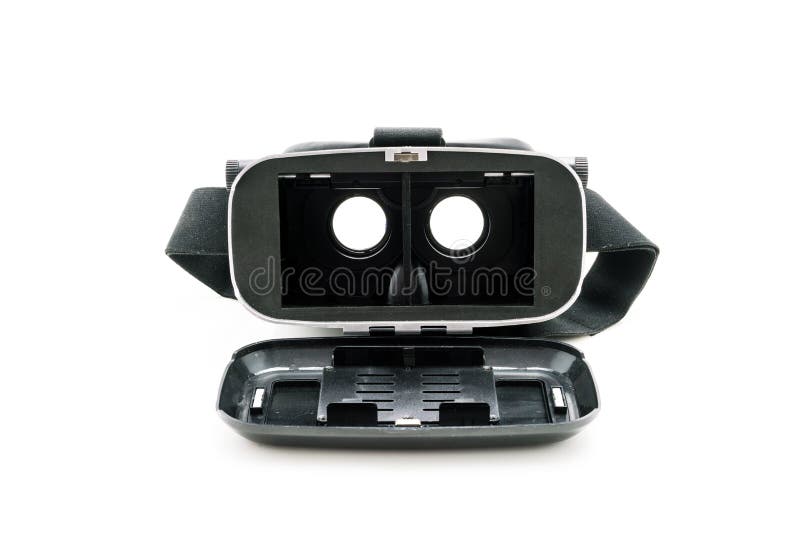 VR karton, Virtuele werkelijkheid thuis, op Witte Achtergrond stock fotografie VR karton, Virtuele werkelijkheid thuis, op Witte Achtergrond stock fotografie