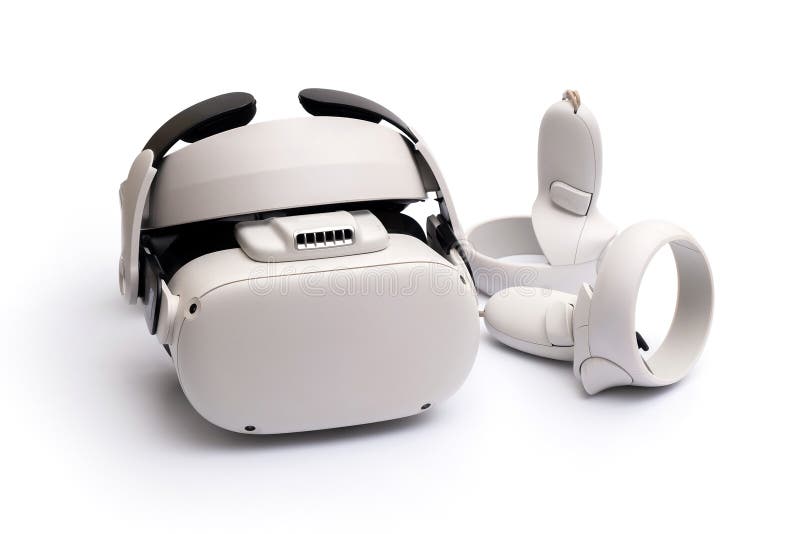 VR, Virtual Reality Headset on ISolated White Background. Innovative