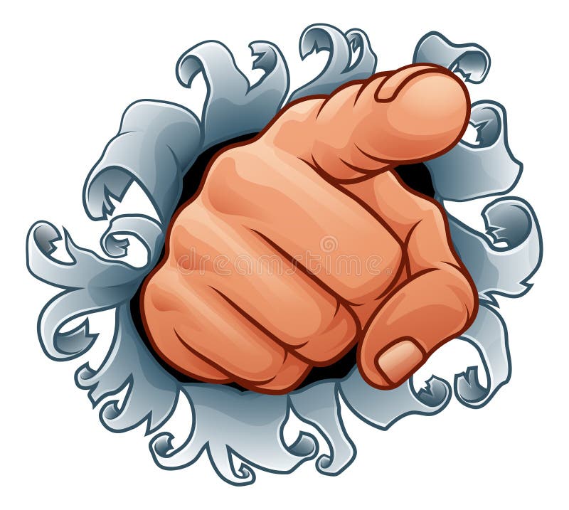 Vrei să arăți cu degetul Desen animat Pictograma Mână stock illustration
