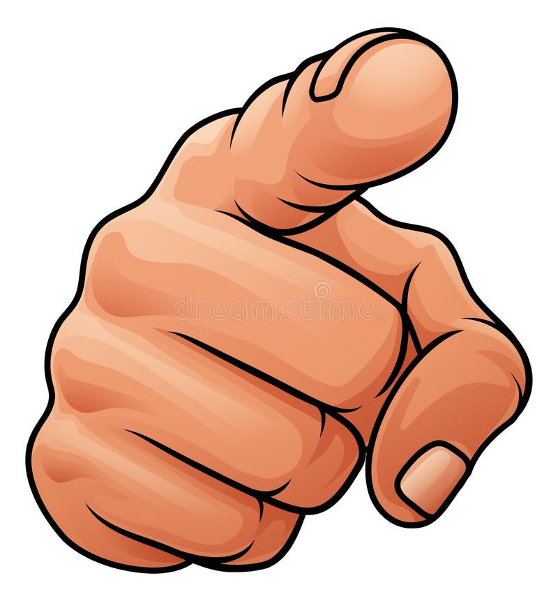 Vrei să arăți cu degetul Desen animat Pictograma Mână vector illustration