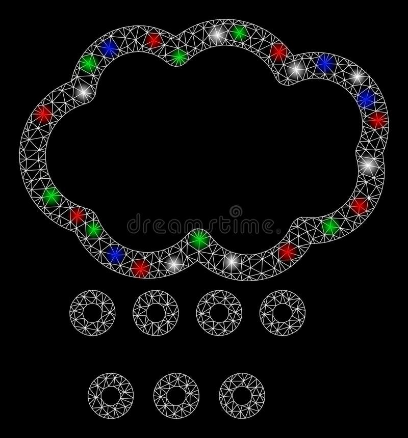 Vreme de grindină a rețelei cu ochiuri luminoase, cu pete luminoase luminoase vector illustration
