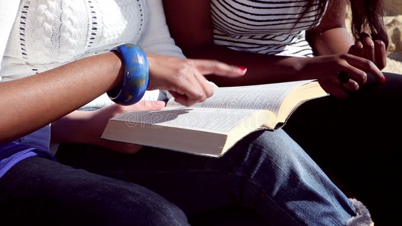 Vrienden die Bijbel op het Strand lezen