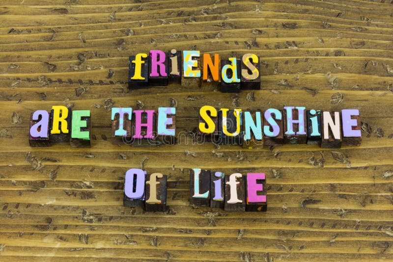 Vrienden die zonneschijn zijn, houden van vriendschap met vriendschap