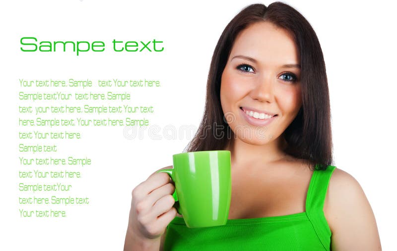 Vrij jonge vrouwen met de kop thee stock afbeelding Vrij jonge vrouwen met de kop thee stock afbeelding