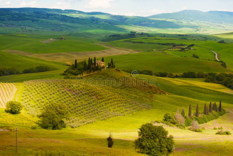 Vroege ochtend op Toscanië stock fotografie Vroege ochtend op Toscanië stock fotografie