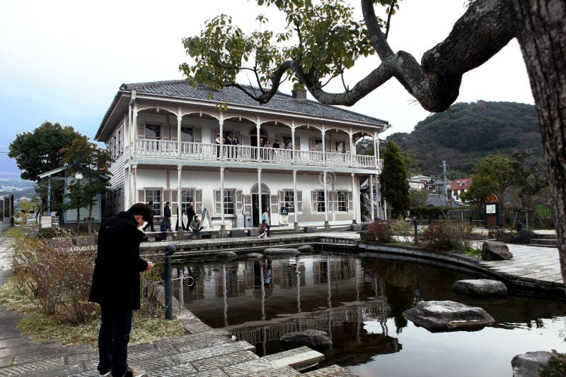 Vroeger tweede het dokhuis van Mitsubishi in Glover Garden, Nagasaki stock fotografie Vroeger tweede het dokhuis van Mitsubishi in Glover Garden, Nagasaki stock fotografie