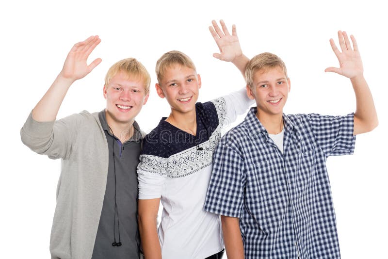 Vrolijke groep jonge jongens stock afbeelding Vrolijke groep jonge jongens stock afbeelding
