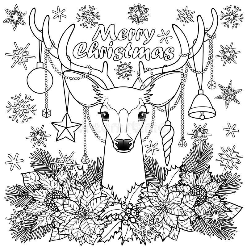Vrolijke het Overzichtssamenstelling van Kerstmisherten royalty-vrije illustratie Vrolijke het Overzichtssamenstelling van Kerstmisherten royalty-vrije illustratie