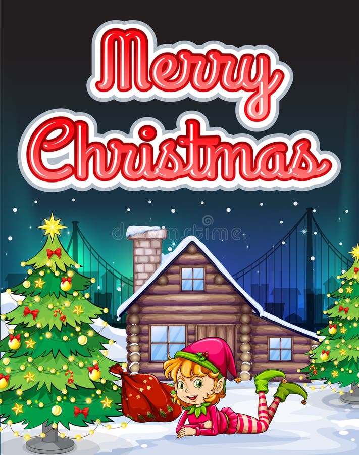 Vrolijke Kerstkaart royalty-vrije illustratie Vrolijke Kerstkaart royalty-vrije illustratie